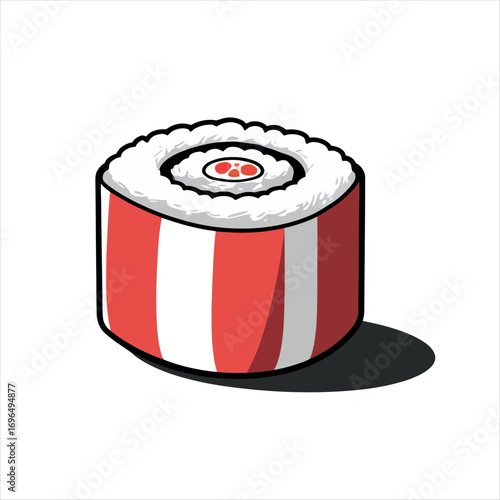 Illustration of a delicious sushi roll, perfect for menus