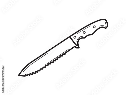 Agriculture Machete Design Icon in Elegant Minimal Vector Style