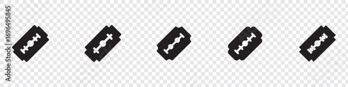Razor blade icon. Vintage razor blade tool for shaving or cutting, displayed on a on a transparent background. EPS 10