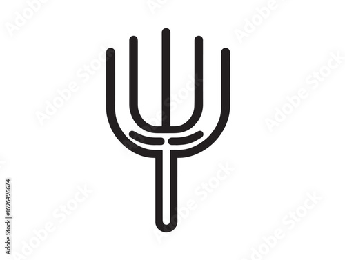 Agriculture Manure Fork Design in Elegant Minimalist Vector Artwork