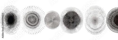 Abstract Circular Designs with Intricate Line Work Creates Unique Visual Experience