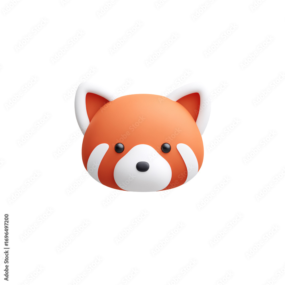 Fototapeta premium Red panda icon a transparent vibrant cartoon design fun and playful concept