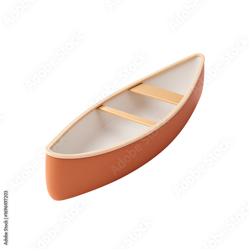 Isolated rowing canoe icon on a transparent digital illustration vibrant concept