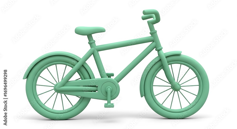 Fototapeta premium Mint green retro bicycle with classic design and lightweight frame on