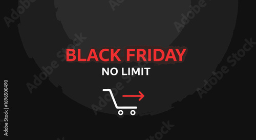 Dynamic Black Friday Sale Announcement with Minimalist Shopping Cart Icon