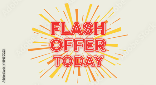 Vibrant Flash Sale Announcement with Radiant Burst Design Encouraging Urgent Shopping