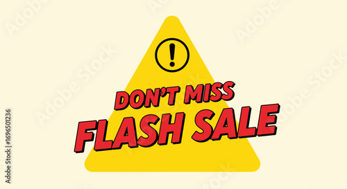 Attention Urgent Flash Sale Announcement with Bold Red Text and Warning Icon