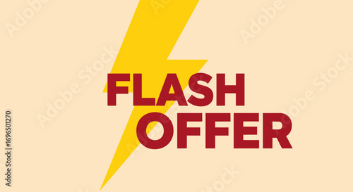Eye-Catching Flash Sale Announcement with Bold Colors and Lightning Symbol