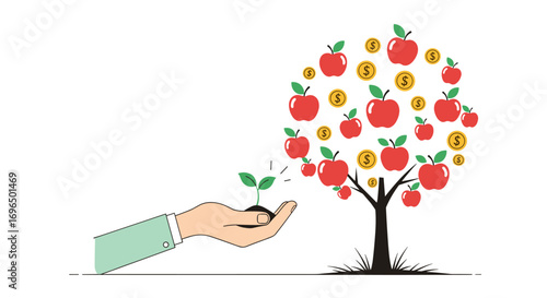 Cultivating financial growth from a small seed to a fruiting tree of wealth and prosperity