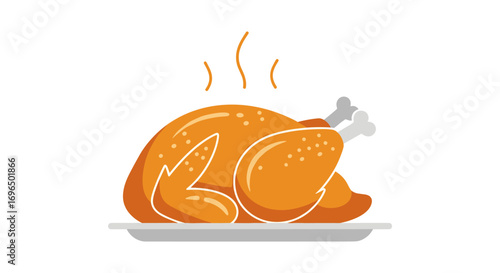 Delicious roasted whole chicken prepared for a festive meal or celebration