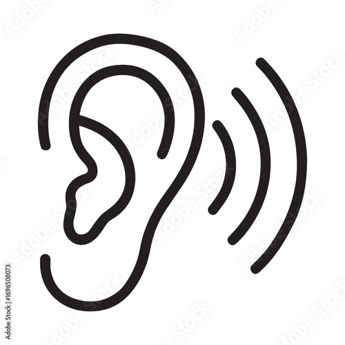 Active listening icon with sound waves