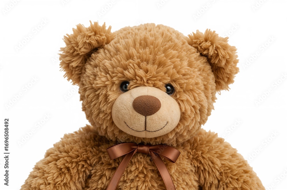 Obraz premium Isolated brown teddy bear against a white backdrop