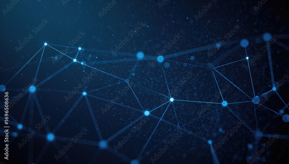 Obraz premium Abstract backdrop featuring triangular links and prominent dots symbolizing a compact, interconnected globe