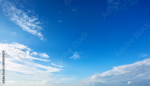 serene blue sky appears peaceful calming outside sunny day clear blue skies