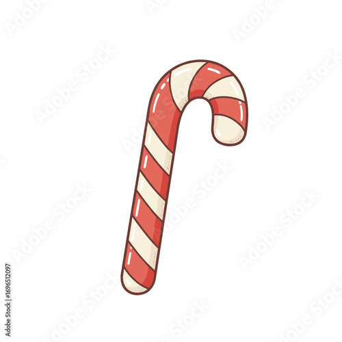 Red and white candy cane illustration for festive decoration  