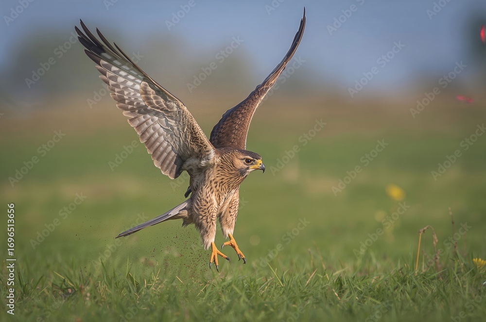 Obraz premium Birds of Prey - Marsh Harrier (Circus Aeruginosus) Touching Down