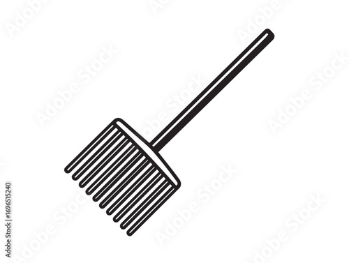 Professional Rake Tool Agricultural Icon in Clean Minimal Vector Illustration