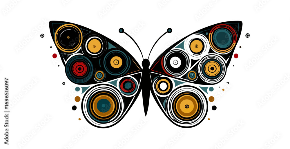 Obraz premium Abstract butterfly design with circles