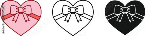 Heart shaped gift boxes with bows, representing love and celebration.