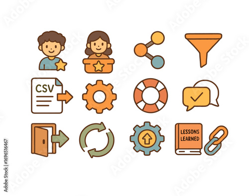Business, office filled icon set. collaboration, communication, and workflow icons