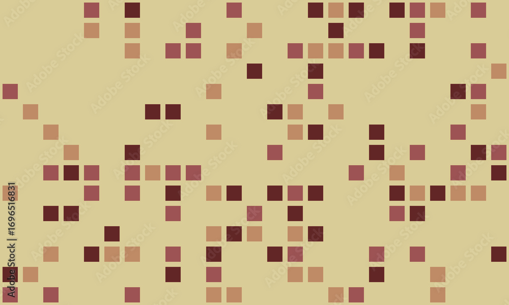 Fototapeta premium Abstract geometric background with scattered squares in earthy tones. Perfect for website banners, presentations, or modern design projects. Represents data, technology, or a pixelated texture.