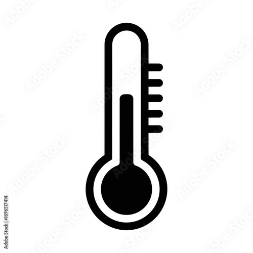 thermometer glyph icon representing temperature measurement and climate control