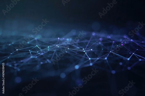 Obraz na płótnie Conceptual backdrop featuring interconnected social network lines on a dark background