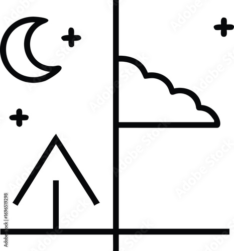 Minimalist line art silhouette of a single swan bird animal