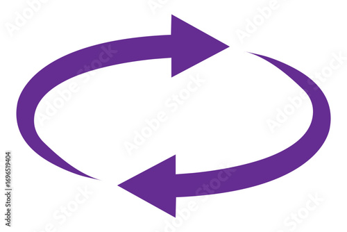 Oval circle rotate arrow icon. Ellipse orbit line arrow symbol. Oval circumference sign. Vector illustration isolated on white background.