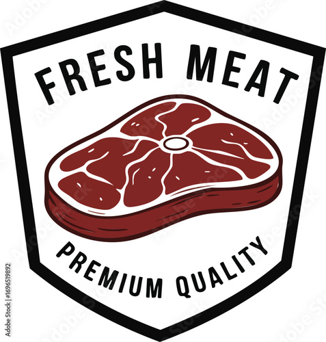 Fresh meat premium quality badge isolated on white background