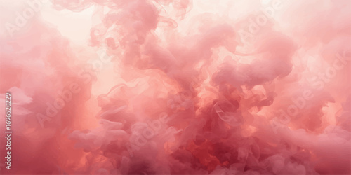 Vintage pink watercolor cloudscape with abstract texture