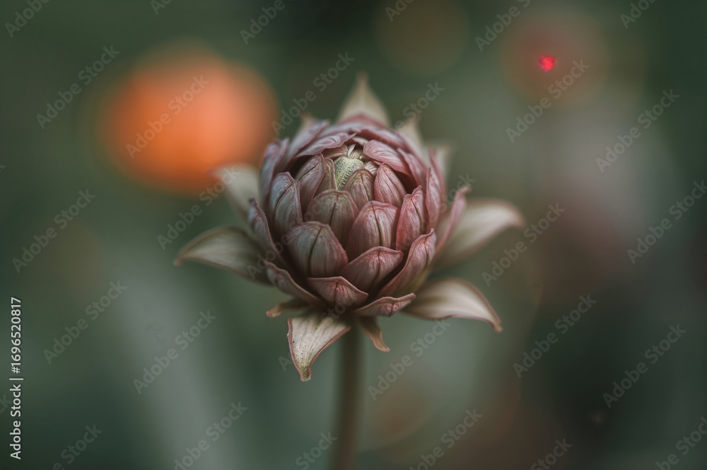 Fototapeta premium Close-up of the succulent houseleek flower buds
