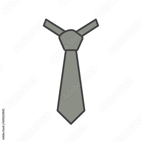 Gray necktie illustration with minimalist design  