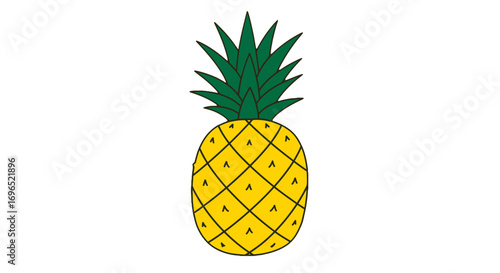 Tropical fruit pineapple summer vacation exotic food healthy eating fresh organic delicious sweet treat diet plan on transparent background