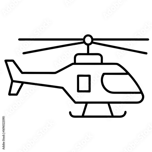 Helicopter line art vector