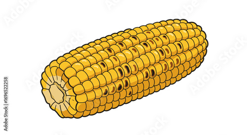 Delicious sweetcorn vegetable maize agriculture food healthy eating organic produce farm fresh grilled cob kernels on transparent background