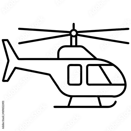 Helicopter line art vector