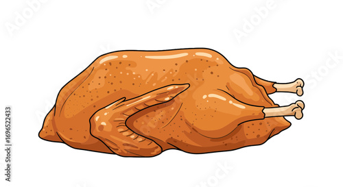 Roasted thanksgiving holiday turkey dinner poultry fowl feast celebration delicious food art design on transparent background