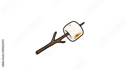 Toasted marshmallow campfire dessert sweet treat summer snack food party barbecue camping picnic outdoor delight on transparent background