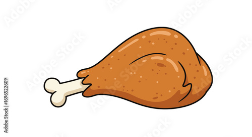Crispy fried poultry leg piece delicious food tasty lunch dinner meal protein rich nutrition snack on transparent background