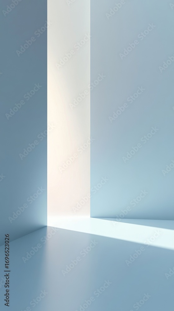 Fototapeta premium Minimalist Room with Soft Light Streaming Through an Open Doorway