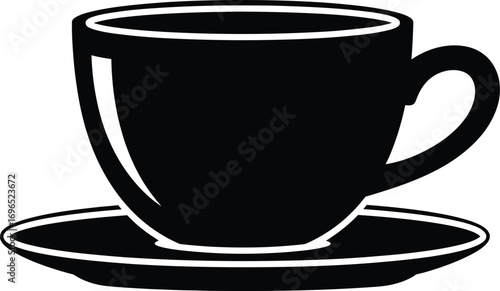 Black coffee cup vector illustration cafe drink hot beverage