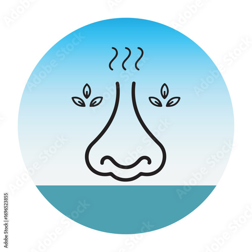 Smell and aroma icon with leaves