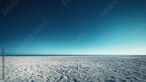 Vast Snowy Landscape Under a Clear Blue Sky