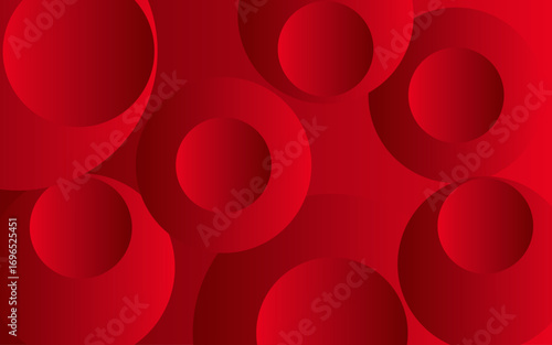 Abstract geometric background with abstract red circles- Vector banner design-Creative red background-3d circular shape elegant background