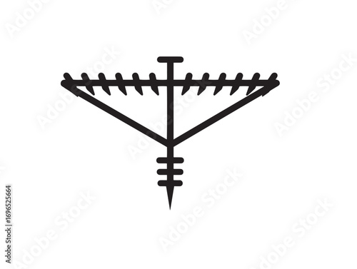 Agricultural Seed Drill Coulter Icon in Clean Minimal Vector Artwork