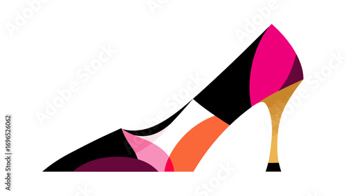 Colorful abstract high heel shoe design