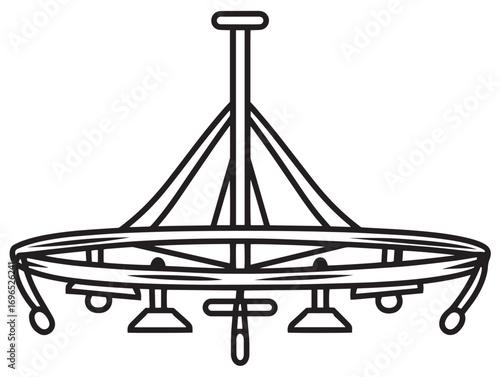 Minimal Seed Drill Frame Icon for Agricultural Equipment Vector Artwork