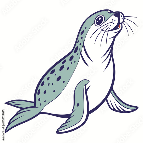 Cute cartoon seal with spots