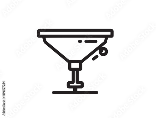 Agricultural Seed Drill Icon in Elegant Minimal Vector Line Design